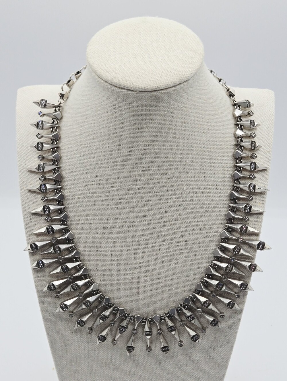 Kendra Scott Cici Collar Necklace Antique Silver Statement Piece